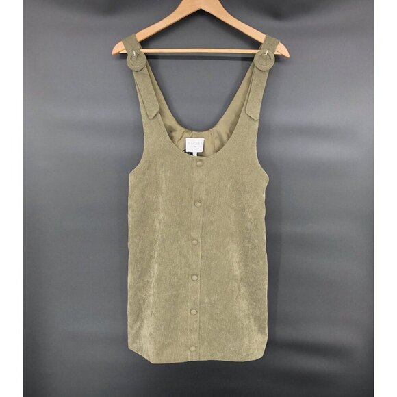 Hayden Los Angeles Dresses & Skirts - Hayden Los Angeles Corduroy Overall Jumper Dress Womens M Olive Green School